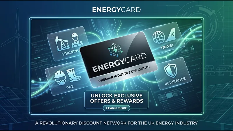 EnergyCard UK discount network platform: membership card with training, travel, PPE and insurance offers for the UK energy industry